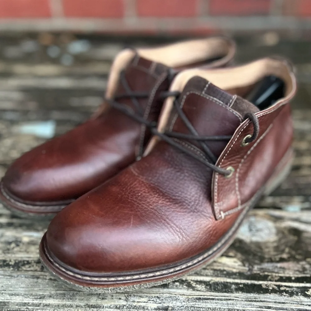 Lucky Brand Mason Brown Leather Lace Up Size 9 Chukka Boots